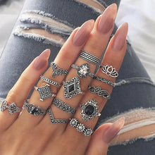Load image into Gallery viewer, Hot Sale Women Ocean Star Moon Joint 13 Piece Set Ring Jewelry Retro Opal Crown Zircon Rings Fashion Female Accessories
