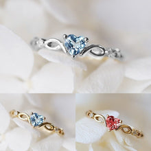 Load image into Gallery viewer, USTAR Heart CZ crystals Midi Rings for Women Fashion Jewelry gold/silver Wedding engagement rings female Bague Mujer Accessories