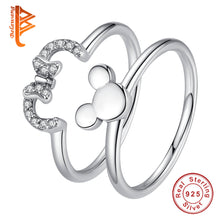Load image into Gallery viewer, BELAWANG 100% 925 Sterling Silver Ring Mickey Finger Ring for Women Sterling Silver Jewelry Gift Female engaged Ring