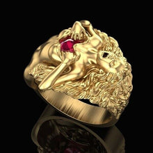 Load image into Gallery viewer, Fashion Women Gold Ring Wedding Gift With Red Heart Shape Stone Female Engement Lovely Trendy Jewelry Accessories F3T379