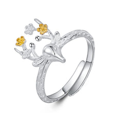 Load image into Gallery viewer, 8Seasons Fashion Female Antlers Fawn Elk Ring Adjustable Opening Sika Deer Ring Accessories Christmas Present Rings Jewelry