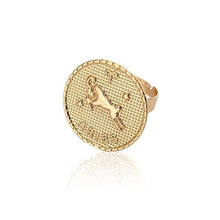 Load image into Gallery viewer, Flatfoosie 2020 Gold Constellation Rings For Women Girl Fashion Celestial Horoscope Female Couple Ring Charm Jewelry Accessories