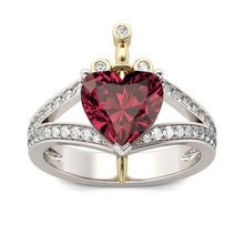 Load image into Gallery viewer, Heart Red Gem CZ Rings for Women Forever Love Heart Zirconia Wedding Ring Female Jewelry Accessories Fashion Ring for Girl R5TY