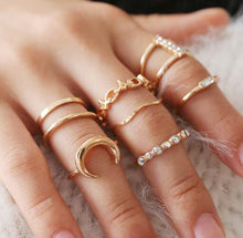 Load image into Gallery viewer, Hot Sale Women Ocean Star Moon Joint 13 Piece Set Ring Jewelry Retro Opal Crown Zircon Rings Fashion Female Accessories
