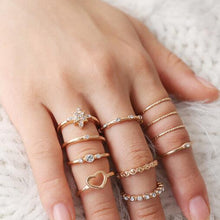 Load image into Gallery viewer, Hot Sale Women Ocean Star Moon Joint 13 Piece Set Ring Jewelry Retro Opal Crown Zircon Rings Fashion Female Accessories
