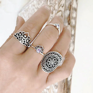 Hot Sale Women Ocean Star Moon Joint 13 Piece Set Ring Jewelry Retro Opal Crown Zircon Rings Fashion Female Accessories