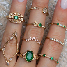 Load image into Gallery viewer, Hot Sale Women Ocean Star Moon Joint 13 Piece Set Ring Jewelry Retro Opal Crown Zircon Rings Fashion Female Accessories

