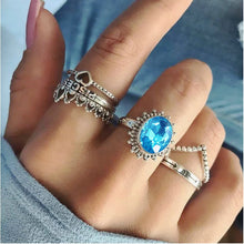 Load image into Gallery viewer, Hot Sale Women Ocean Star Moon Joint 13 Piece Set Ring Jewelry Retro Opal Crown Zircon Rings Fashion Female Accessories
