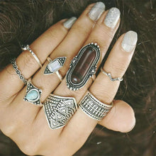 Load image into Gallery viewer, Hot Sale Women Ocean Star Moon Joint 13 Piece Set Ring Jewelry Retro Opal Crown Zircon Rings Fashion Female Accessories
