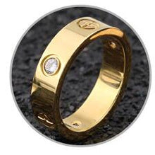 Load image into Gallery viewer, Screw Rings For Women Accessories Stainless Steel Men Jewelry Couple Engagement Rose Gold Female Crystal Finger Wedding Ring
