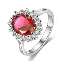 Load image into Gallery viewer, Princess Cut Crystal Rings for Women Females Blue Red Clear color Natural Stone Rhinestone Engagement party Jewelry Accessory
