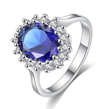 Load image into Gallery viewer, Princess Cut Crystal Rings for Women Females Blue Red Clear color Natural Stone Rhinestone Engagement party Jewelry Accessory
