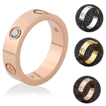 Load image into Gallery viewer, Screw Rings For Women Accessories Stainless Steel Men Jewelry Couple Engagement Rose Gold Female Crystal Finger Wedding Ring
