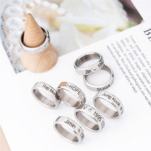 Load image into Gallery viewer, Kpop  Ring Stainless Steel JHOPE Finger Rings Jewelry Rings Accessories for Men Women Female Bangtan Boys Jewelry
