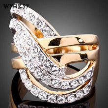 Load image into Gallery viewer, Women Engagement Ring Fashion Crystal Rings High Quality Gold Color Jewelry Wholesale Wedding Ring Female Engagement Accessories
