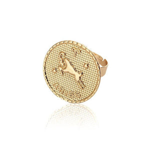 Flatfoosie 2020 Gold Constellation Rings For Women Girl Fashion Celestial Horoscope Female Couple Ring Charm Jewelry Accessories