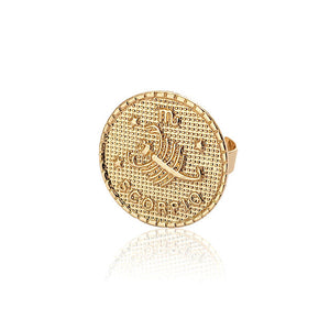 Flatfoosie 2020 Gold Constellation Rings For Women Girl Fashion Celestial Horoscope Female Couple Ring Charm Jewelry Accessories