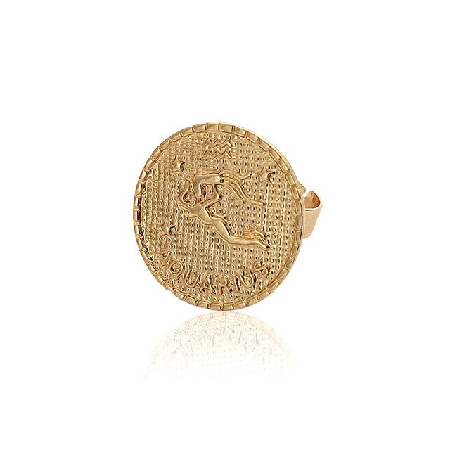 Flatfoosie 2020 Gold Constellation Rings For Women Girl Fashion Celestial Horoscope Female Couple Ring Charm Jewelry Accessories