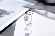Load image into Gallery viewer, Fashion Rhinestone snowflake opening ring female index finger zircon resizable ring wholesale children accessories women jewelry
