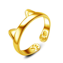 Load image into Gallery viewer, New LNRRABC Female Midi Finger Cat Ear Ring Rhinestones Heart Open Ring For Women Girl Child Gifts Bijoux Accessories Jewelry
