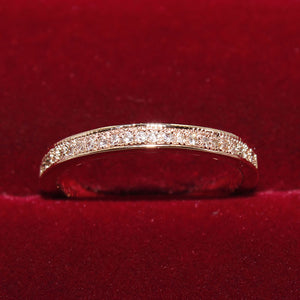 Simple Gold Color Cubic Zirconia Ring Delicate Copper Romantic Rings Shining 2018 Women Fashion Jewerly Accessories Female
