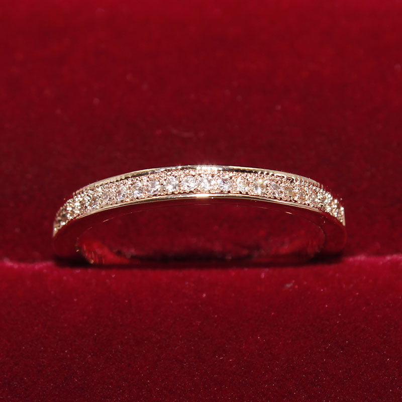 Simple Gold Color Cubic Zirconia Ring Delicate Copper Romantic Rings Shining 2018 Women Fashion Jewerly Accessories Female